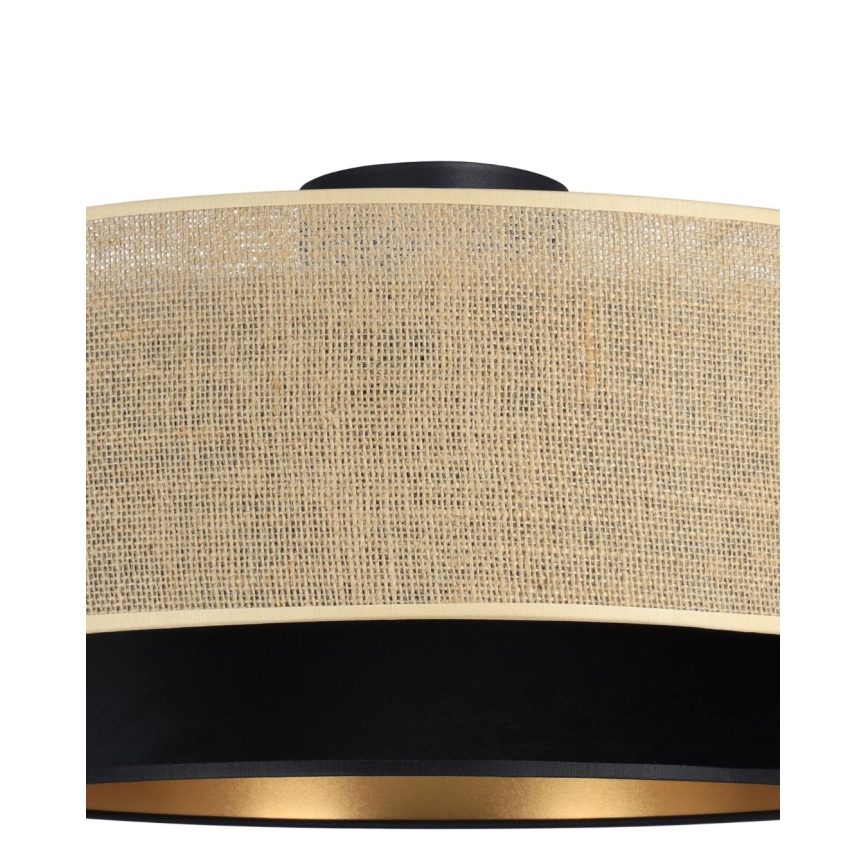 Plafonnier SARTA 1xE27/60W/230V Ø 45 cm noir/jute