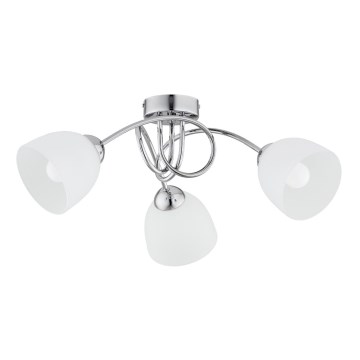 Plafonnier SEYLA 3xE27/60W/230V chrome brillant/blanc