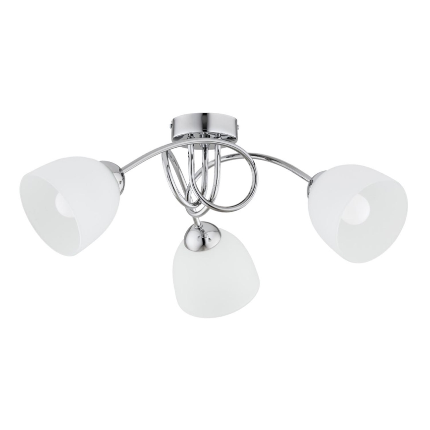 Plafonnier SEYLA 3xE27/60W/230V chrome brillant/blanc