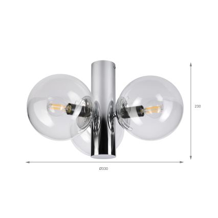 Plafonnier SFERIO 3xE14/5W/230V chrome brillant/transparent