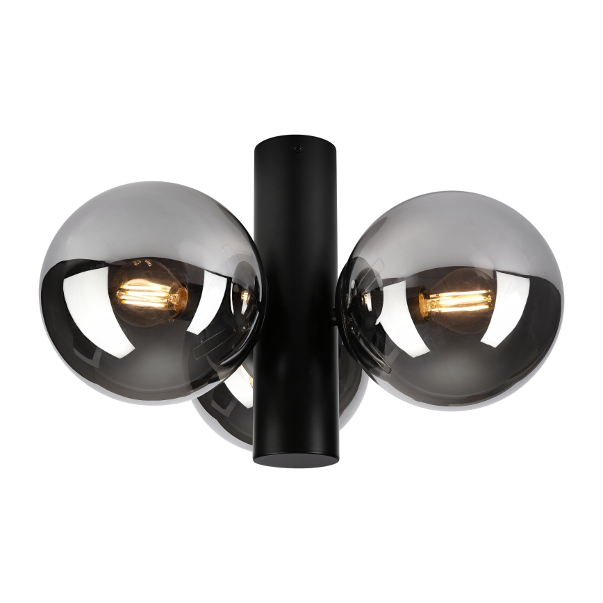Plafonnier SFERIO 3xE14/5W/230V noir/noir fumé