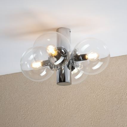 Plafonnier SFERIO 4xE14/5W/230V chrome brillant/verre transparent