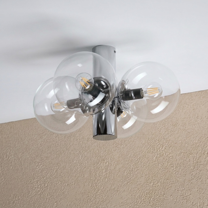 Plafonnier SFERIO 4xE14/5W/230V chrome brillant/verre transparent