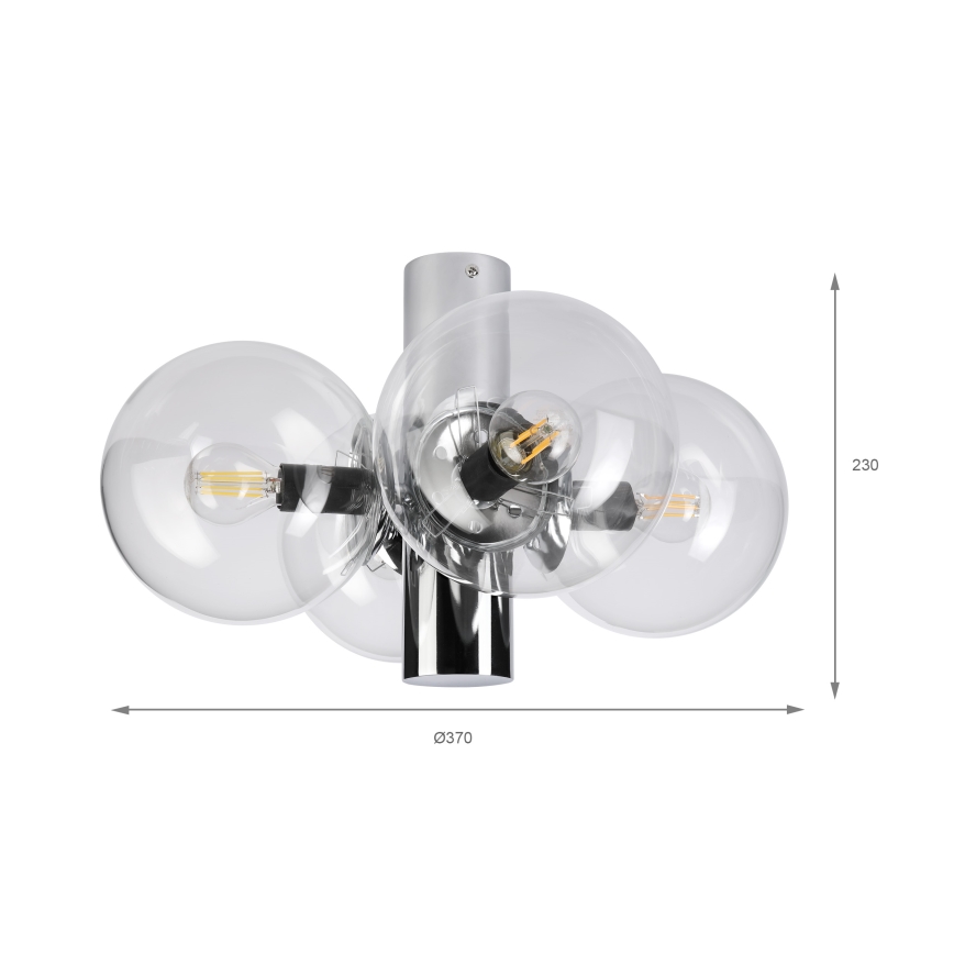 Plafonnier SFERIO 4xE14/5W/230V chrome brillant/verre transparent