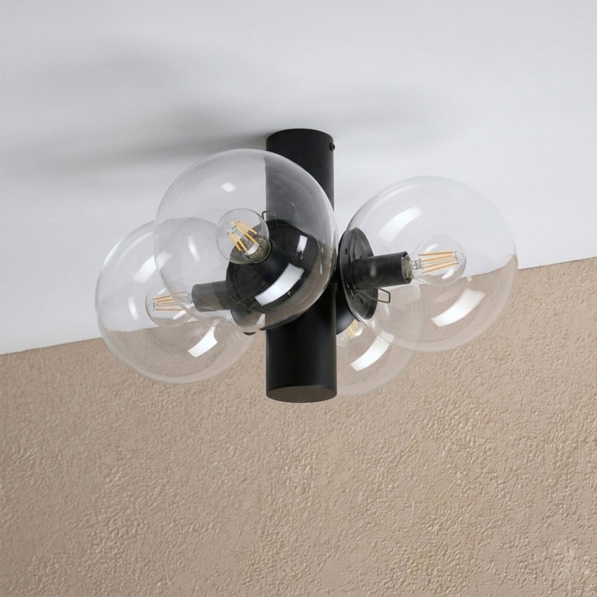 Plafonnier SFERIO 4xE14/5W/230V noir/transparent
