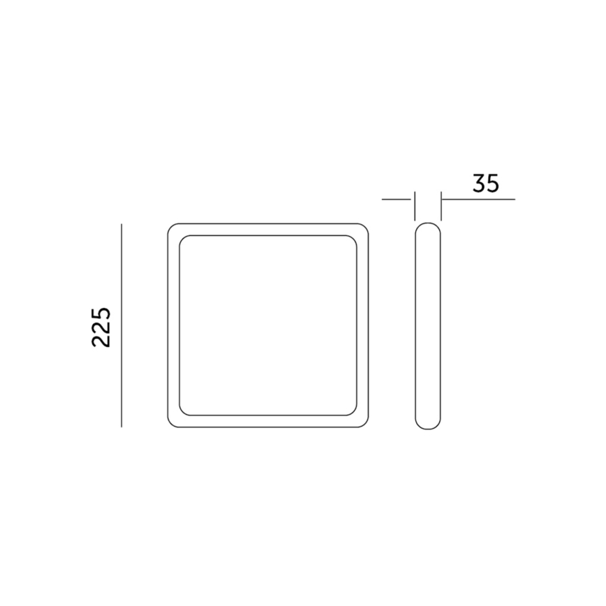 Plafonnier SIGARO SQUARE LED/24W/230V 4000K IP40