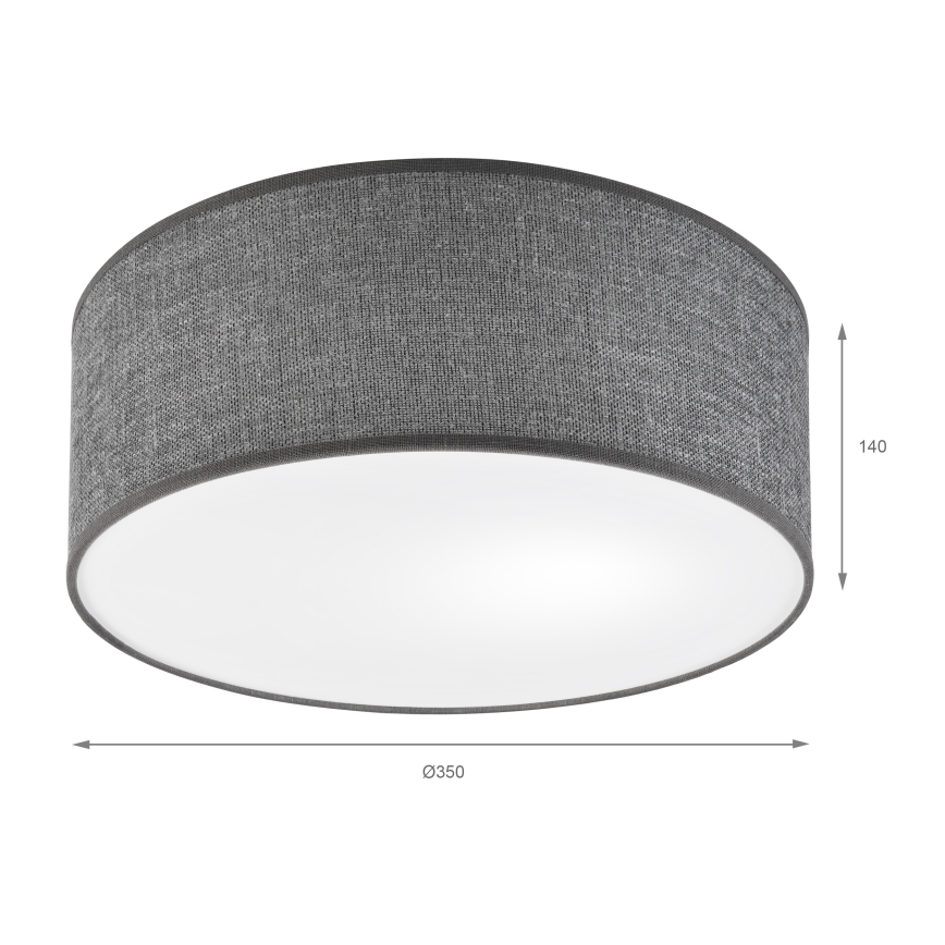 Plafonnier SIRJA 1xE27/15W/230V Ø 35 cm gris