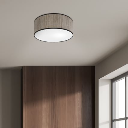 Plafonnier SIRJA 2xE27/15W/230V Ø 35 cm brun