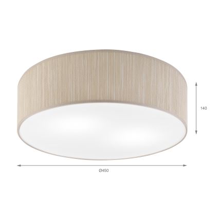Plafonnier SIRJA 2xE27/15W/230V Ø 45 cm beige