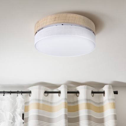 Plafonnier SIRJA BOHO 2xE27/15W/230V, Ø 45 cm, beige/blanc