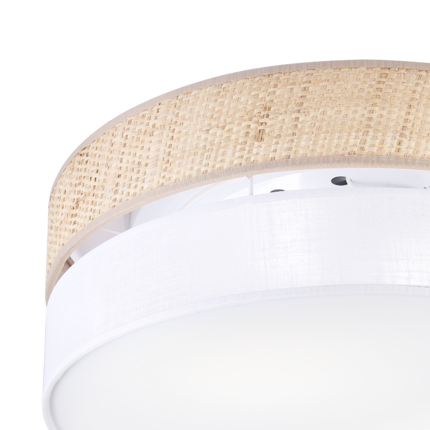 Plafonnier SIRJA BOHO 2xE27/15W/230V, Ø 45 cm, beige/blanc