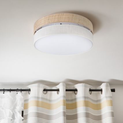 Plafonnier SIRJA BOHO 2xE27/15W/230V Ø 45 cm beige/crème
