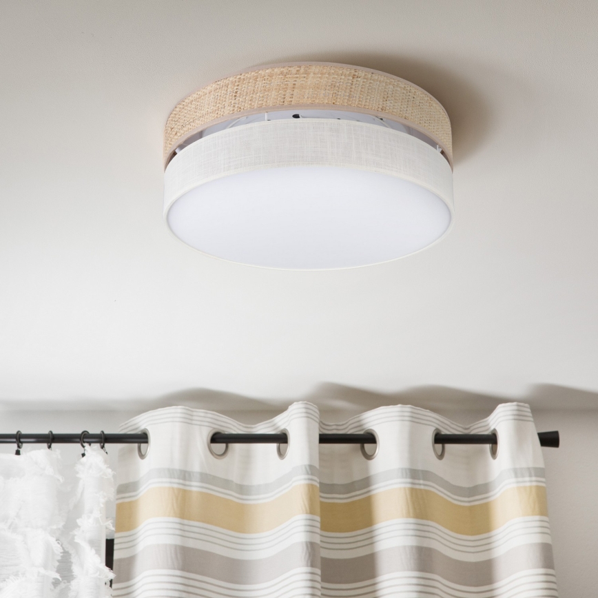 Plafonnier SIRJA BOHO 2xE27/15W/230V Ø 45 cm beige/crème