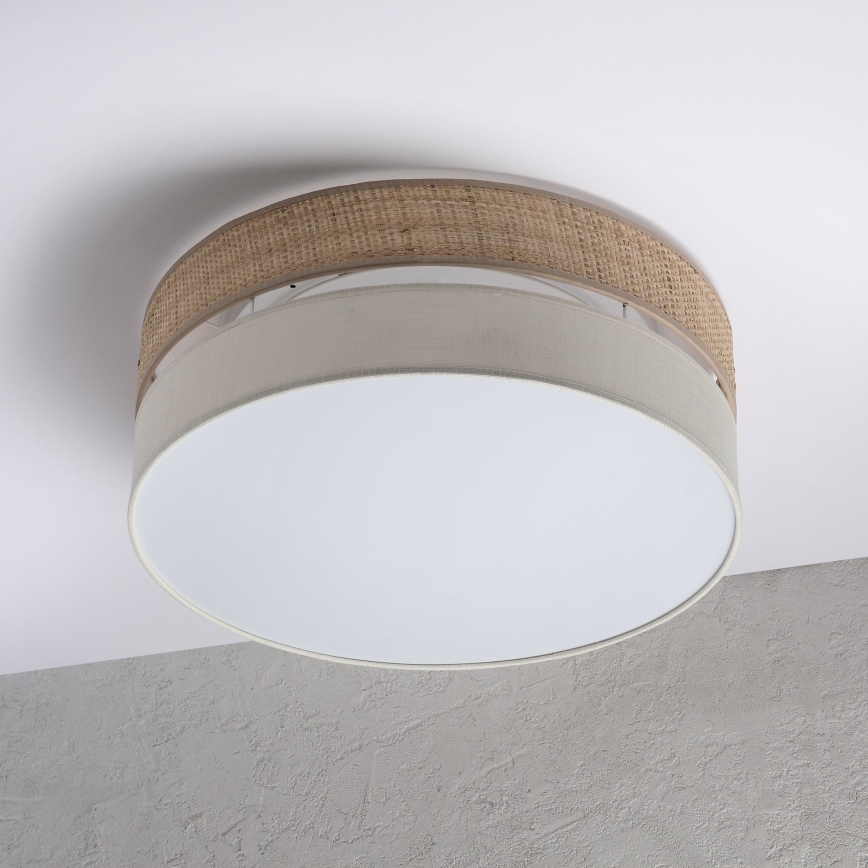 Plafonnier SIRJA BOHO 2xE27/15W/230V Ø 45 cm beige/crème