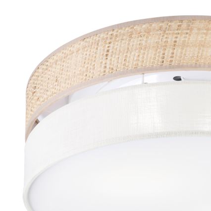 Plafonnier SIRJA BOHO 2xE27/15W/230V Ø 45 cm beige/crème