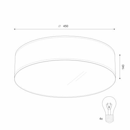 Plafonnier SIRJA DOUBLE 4xE27/15W/230V d. 45 cm crème
