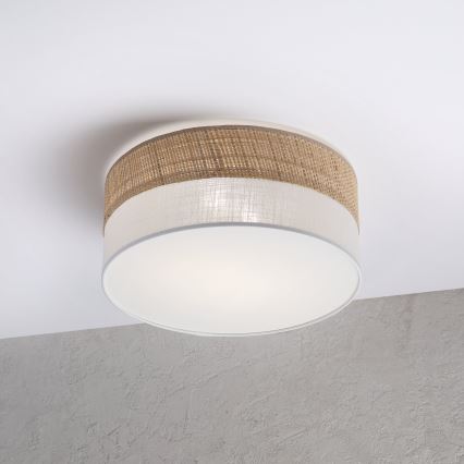Plafonnier SIRJA DOUBLE BOHO 2xE14/15W/230V Ø 35 cm beige/blanc