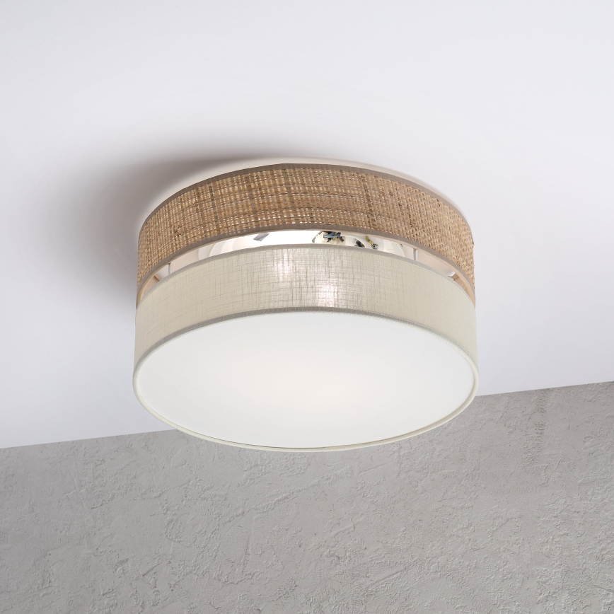 Plafonnier SIRJA DOUBLE BOHO 2xE14/15W/230V Ø 35 cm beige/crème