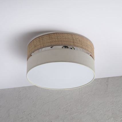 Plafonnier SIRJA DOUBLE BOHO 2xE14/15W/230V Ø 35 cm beige/crème