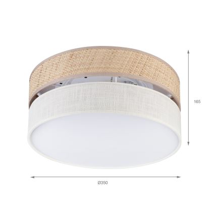 Plafonnier SIRJA DOUBLE BOHO 2xE14/15W/230V Ø 35 cm beige/crème