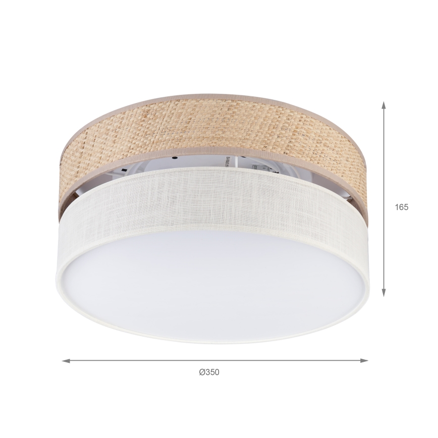 Plafonnier SIRJA DOUBLE BOHO 2xE14/15W/230V Ø 35 cm beige/crème