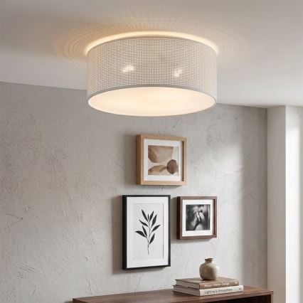 Plafonnier SIRJA PLISADO 2xE27/15W/230V Ø 35 cm blanc