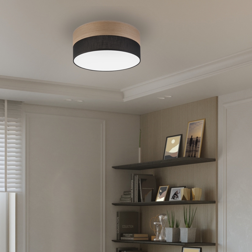Plafonnier SIRJA WOOD LED/20W/230V d. 35 cm noir/chêne