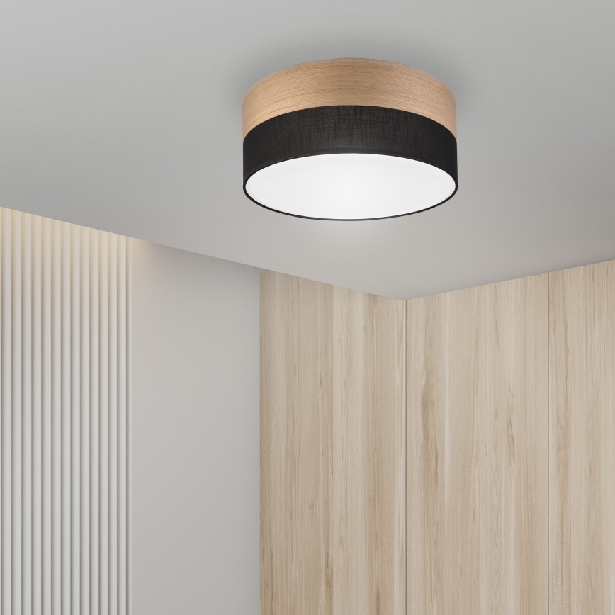 Plafonnier SIRJA WOOD LED/20W/230V d. 35 cm noir/chêne