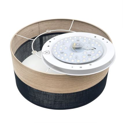 Plafonnier SIRJA WOOD LED/20W/230V d. 35 cm noir/chêne