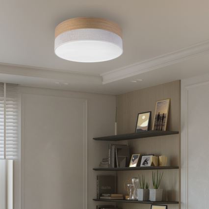 Plafonnier SIRJA WOOD LED/36W/230V d. 45 cm blanc/chêne