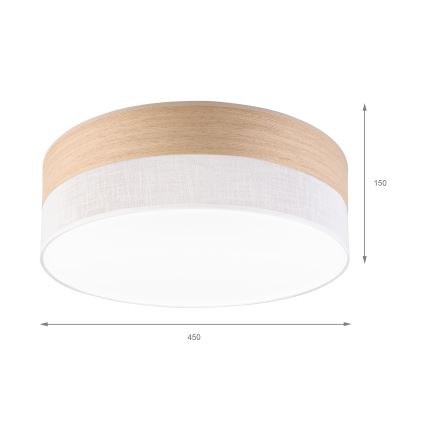 Plafonnier SIRJA WOOD LED/36W/230V d. 45 cm blanc/chêne