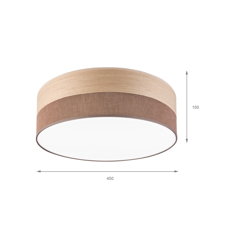 Plafonnier SIRJA WOOD LED/36W/230V d. 45 cm marron/chêne