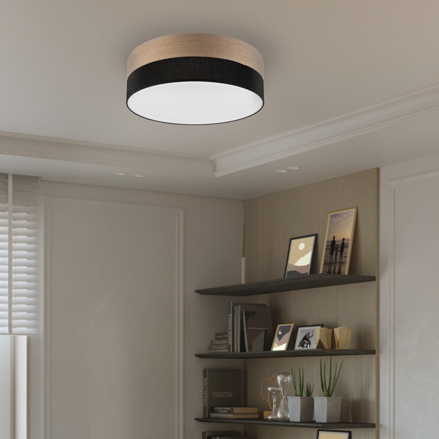 Plafonnier SIRJA WOOD LED/36W/230V d. 45 cm noir/chêne