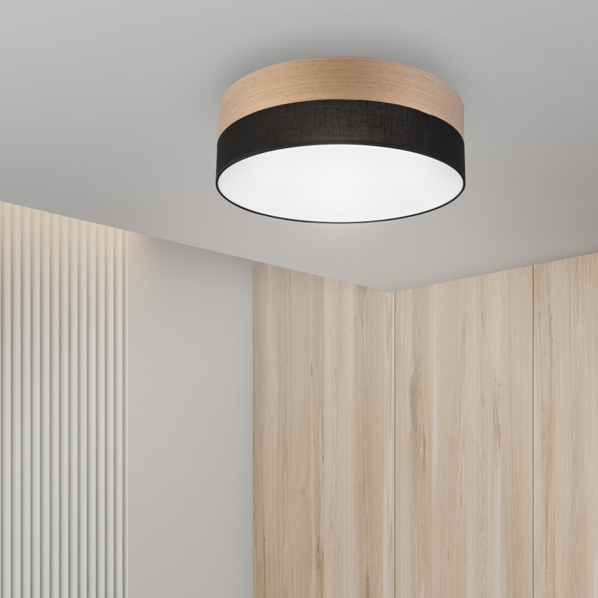 Plafonnier SIRJA WOOD LED/36W/230V d. 45 cm noir/chêne