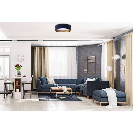 Plafonnier à intensité variable SMART GALAXY LED/36W/230V d. 55 cm 2700-6500K Wi-Fi Tuya bleu/doré + télécommande