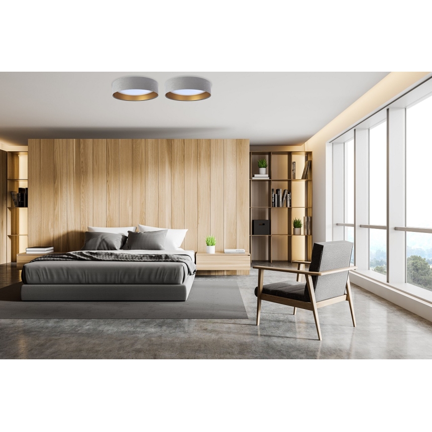 Plafonnier à intensité variable SMART GALAXY LED/36W/230V d. 55 cm 2700-6500K Wi-Fi Tuya gris/doré + Télécommande