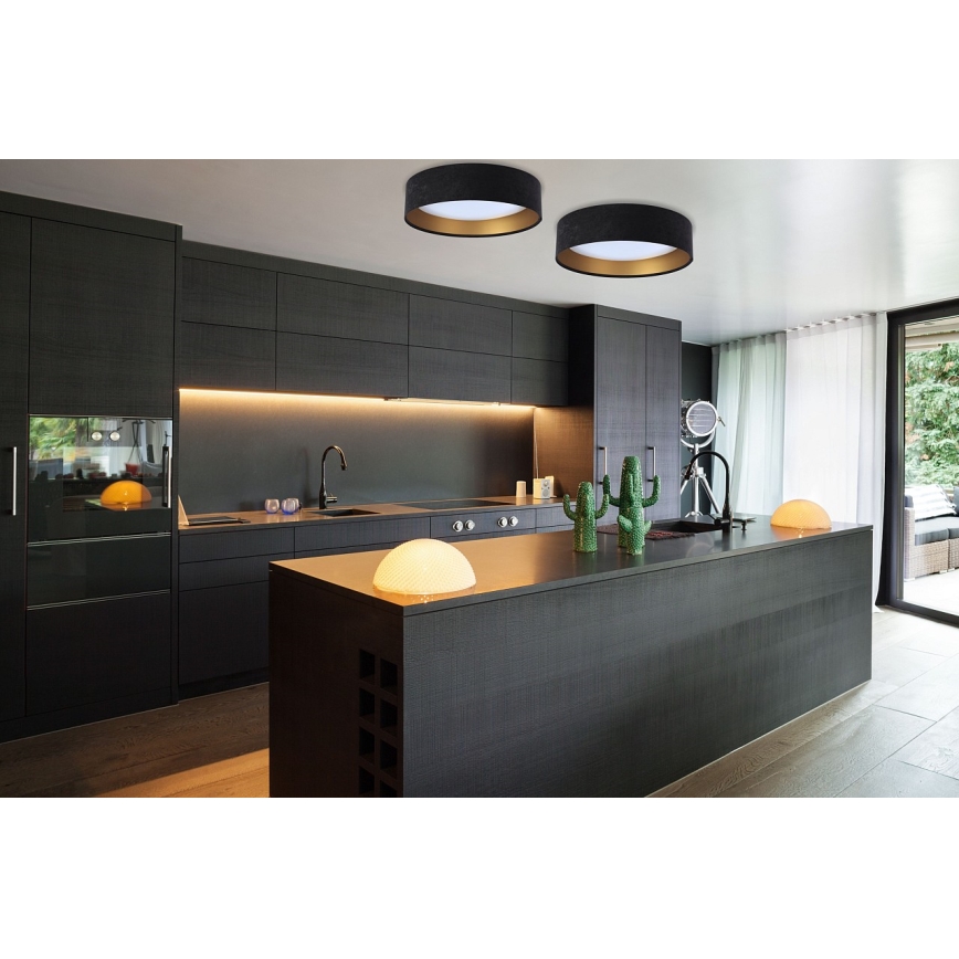 Plafonnier à intensité variable SMART GALAXY LED/36W/230V d. 55 cm 2700-6500K Wi-Fi Tuya noir/doré + Télécommande