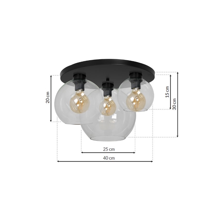 Plafonnier SOFIA 3xE27/60W/230V transparent