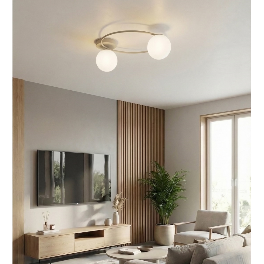 Plafonnier SOPRA 2xE14/10W/230V beige/blanc