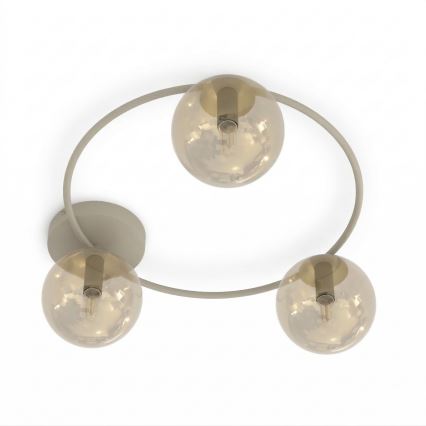 Plafonnier SOPRA 3xE14/10W/230V beige/beige fumé