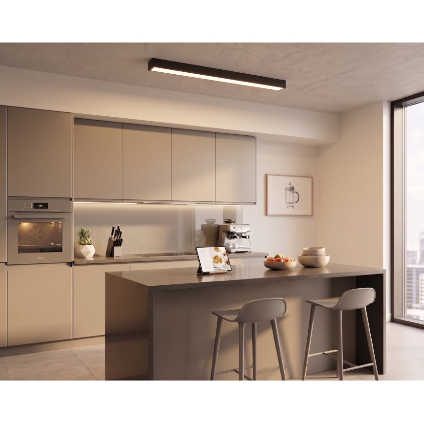 Plafonnier/suspension LED sur câble, 44 W, 230 V, 3000 K, 120 cm, noir