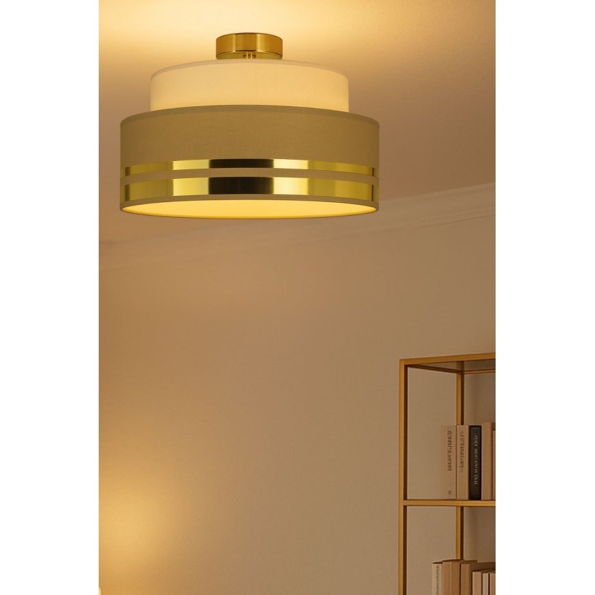 Plafonnier TAMI 1xE27/60W/230V beige/marron/doré