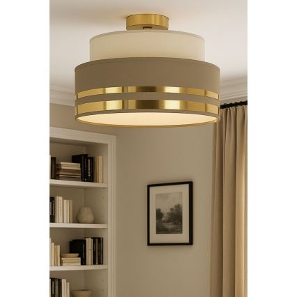 Plafonnier TAMI 1xE27/60W/230V beige/marron/doré