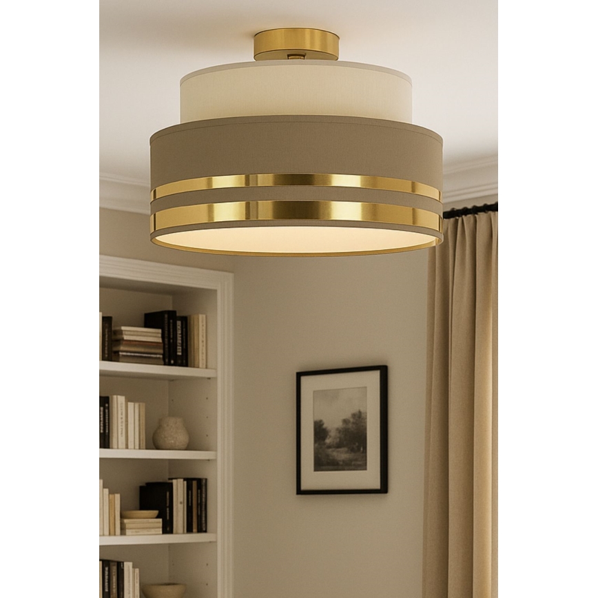 Plafonnier TAMI 1xE27/60W/230V beige/marron/doré