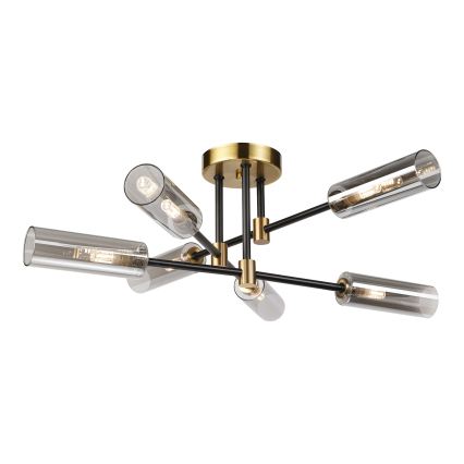 Plafonnier TESSA 6xG9/5W/230V laiton/noir fumé