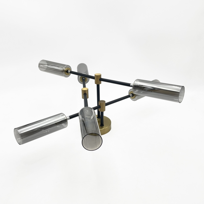 Plafonnier TESSA 6xG9/5W/230V laiton/noir fumé
