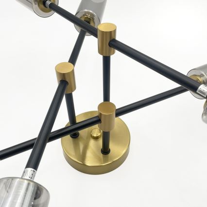 Plafonnier TESSA 6xG9/5W/230V laiton/noir fumé