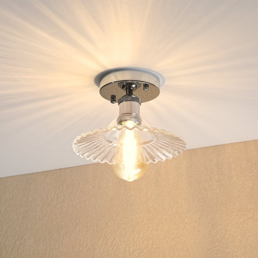 Plafonnier TRISH 1xE27/15W/230V chrome brillant/transparent