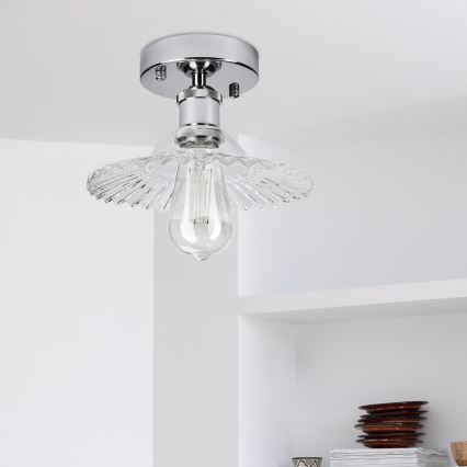 Plafonnier TRISH 1xE27/15W/230V chrome brillant/transparent