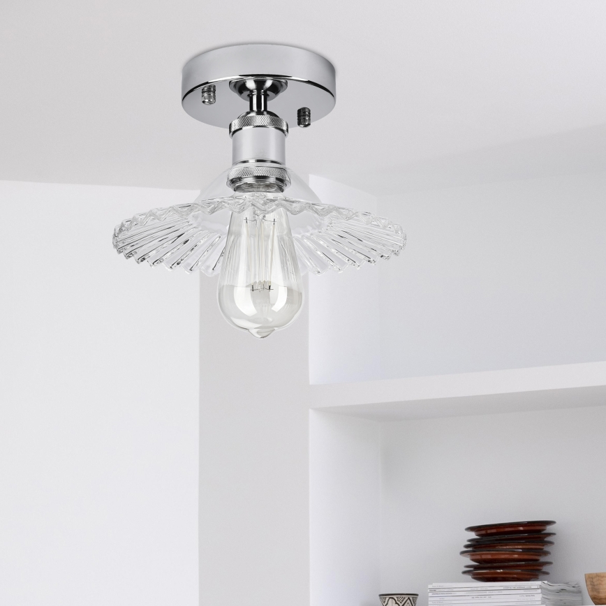 Plafonnier TRISH 1xE27/15W/230V chrome brillant/transparent